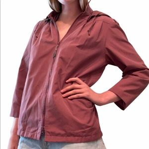 London Fog Maroon Hooded Zipper Jacket Vintage